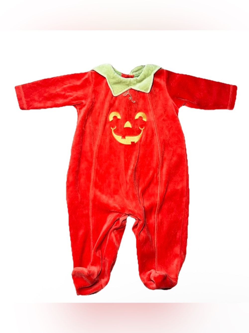 Vintage Y2k Pumpkin Halloween Jack-o-lantern Costume Suit Hat Infant Little Me